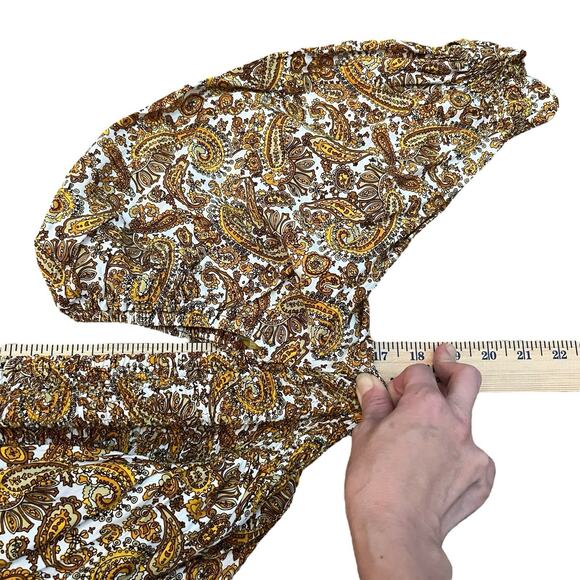 Faithfull The Brand Alina Smocked Mini Dress Size 4 Paisley Puff Sleeve Babydoll - Picture 8 of 10